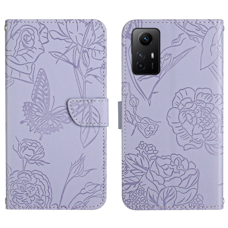 Skin Feel Butterfly Embossed Flip Leather Phone Case