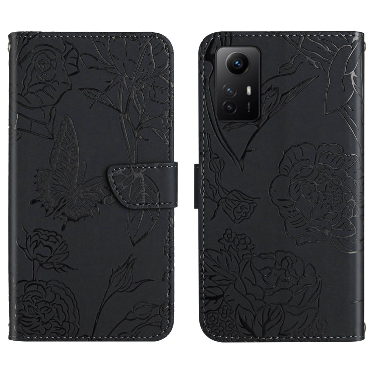 Skin Feel Butterfly Embossed Flip Leather Phone Case