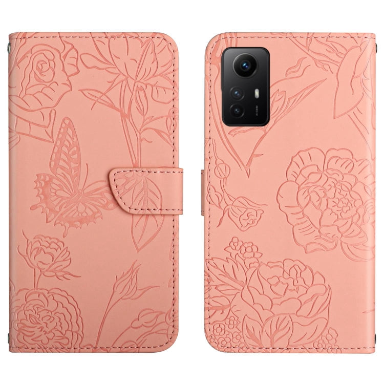 Skin Feel Butterfly Embossed Flip Leather Phone Case