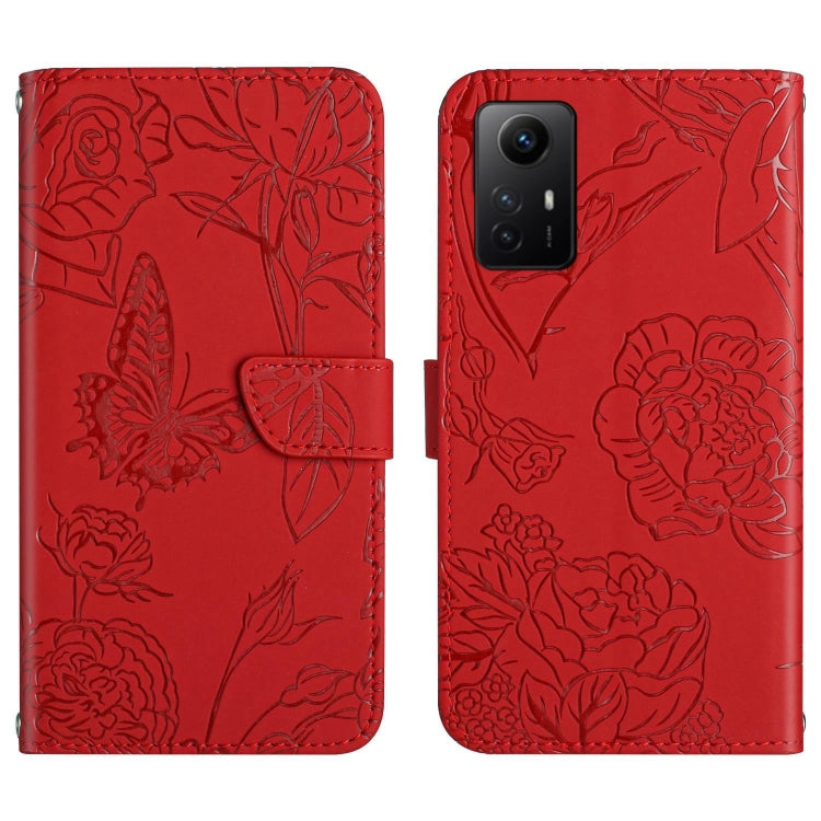 Skin Feel Butterfly Embossed Flip Leather Phone Case