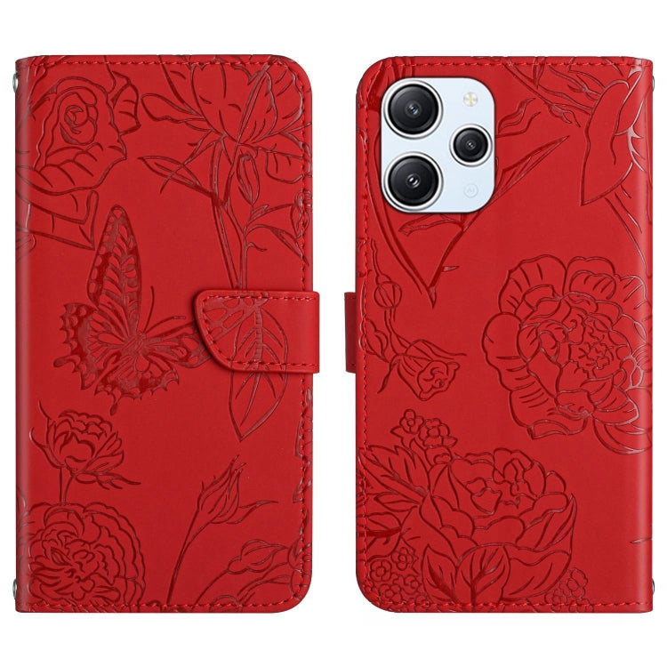 Skin Feel Butterfly Embossed Flip Leather Phone Case