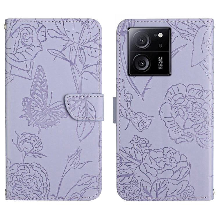 Skin Feel Butterfly Embossed Flip Leather Phone Case