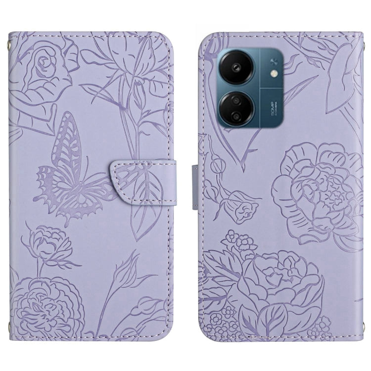 Skin Feel Butterfly Embossed Flip Leather Phone Case