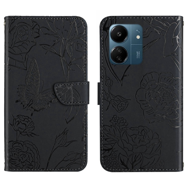 Skin Feel Butterfly Embossed Flip Leather Phone Case