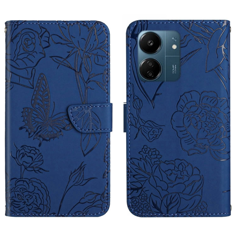 Skin Feel Butterfly Embossed Flip Leather Phone Case
