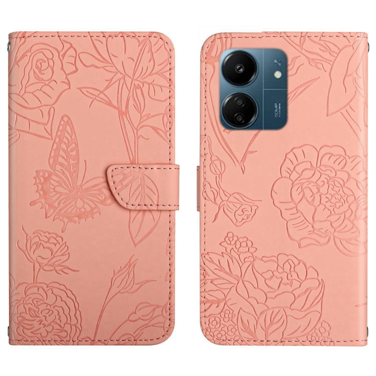 Skin Feel Butterfly Embossed Flip Leather Phone Case