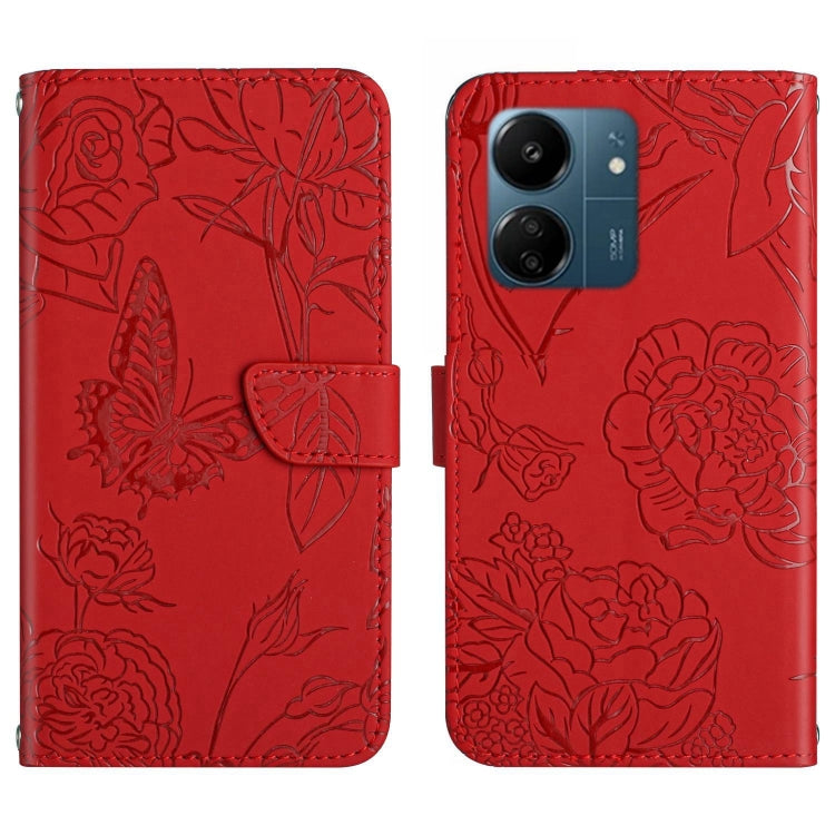 Skin Feel Butterfly Embossed Flip Leather Phone Case