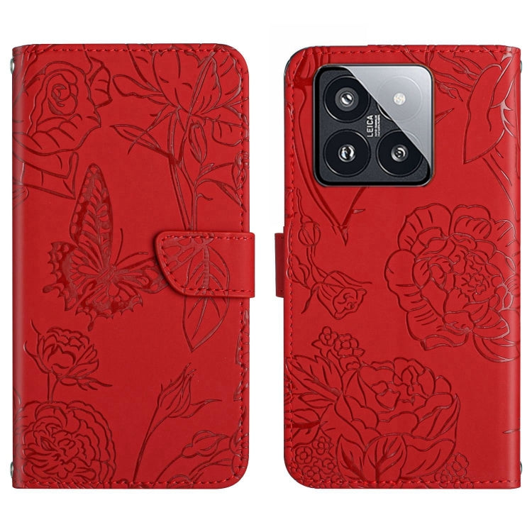 Skin Feel Butterfly Embossed Flip Leather Phone Case