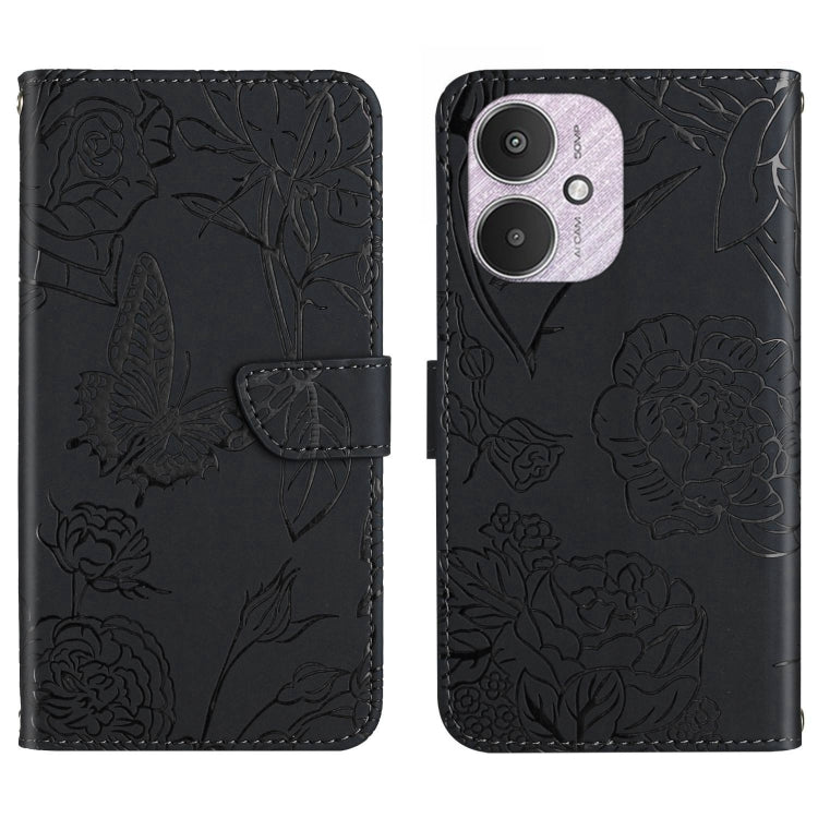 Skin Feel Butterfly Embossed Flip Leather Phone Case