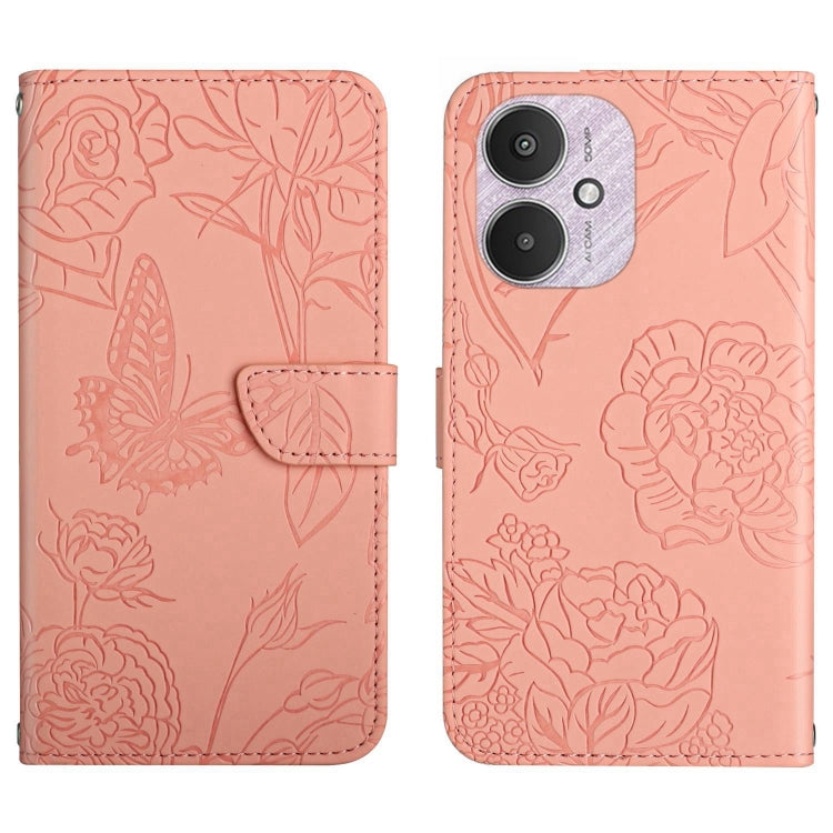 Skin Feel Butterfly Embossed Flip Leather Phone Case