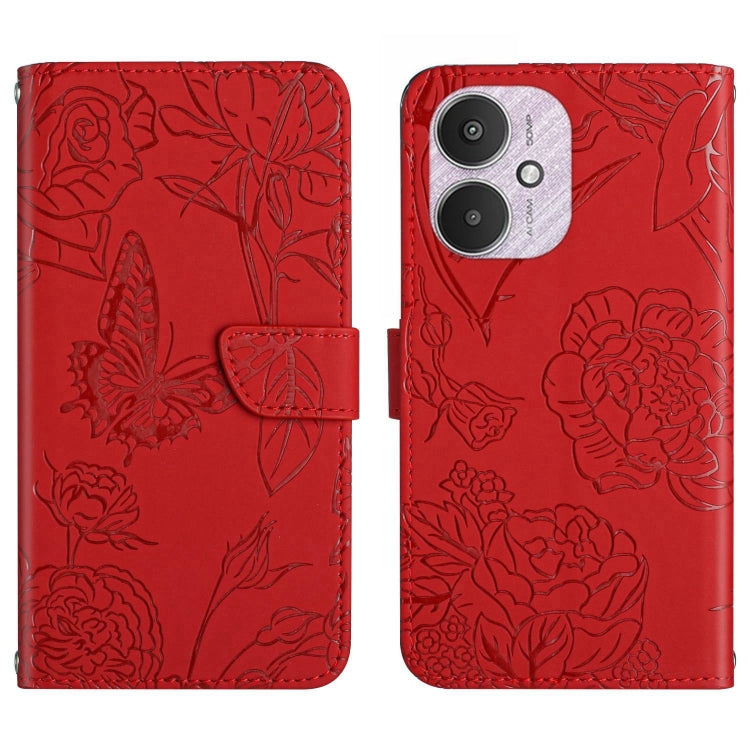 Skin Feel Butterfly Embossed Flip Leather Phone Case