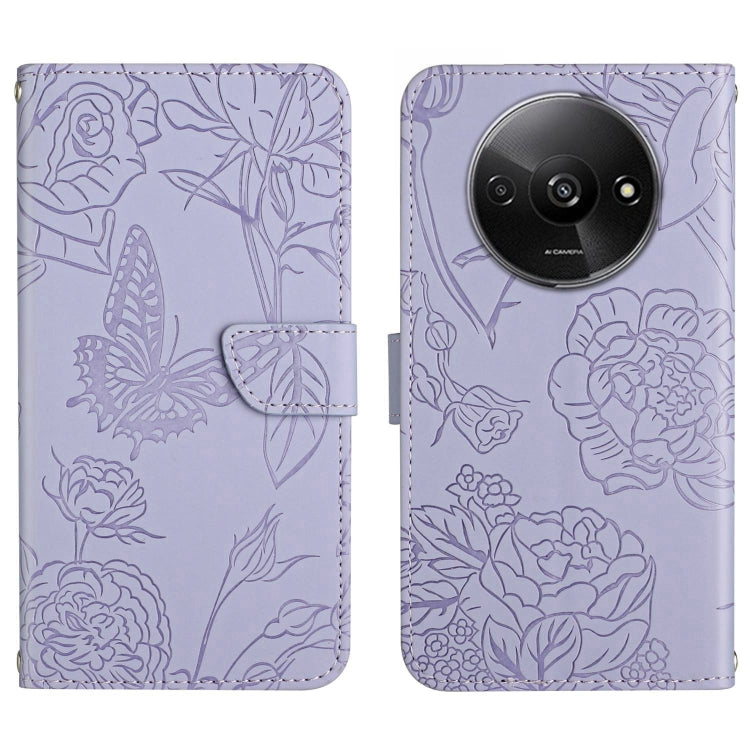 Skin Feel Butterfly Embossed Flip Leather Phone Case