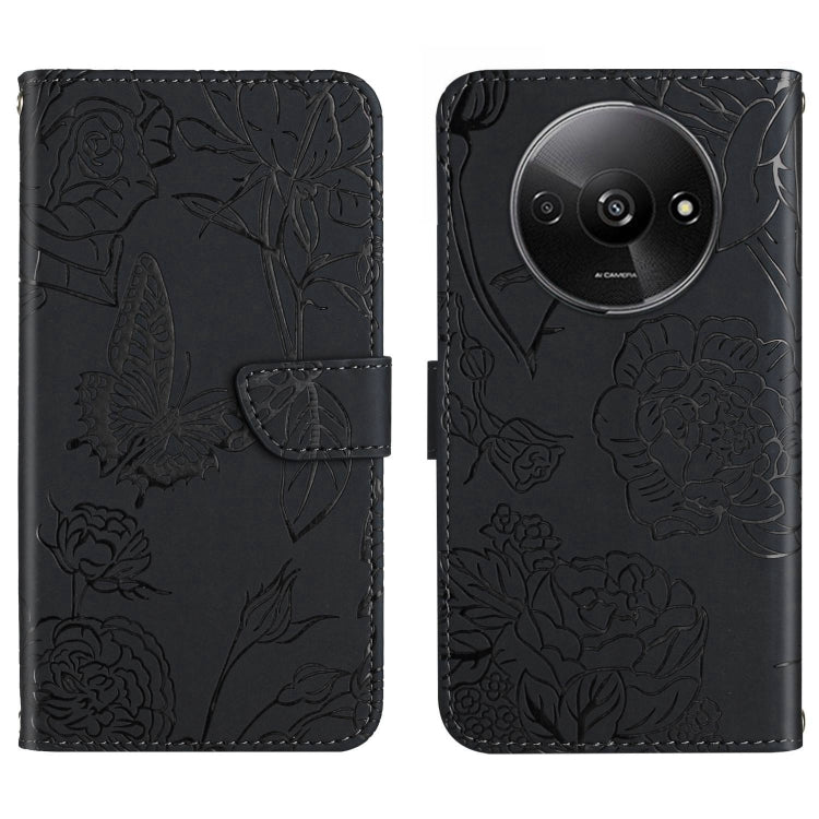 Skin Feel Butterfly Embossed Flip Leather Phone Case
