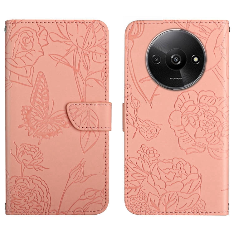 Skin Feel Butterfly Embossed Flip Leather Phone Case