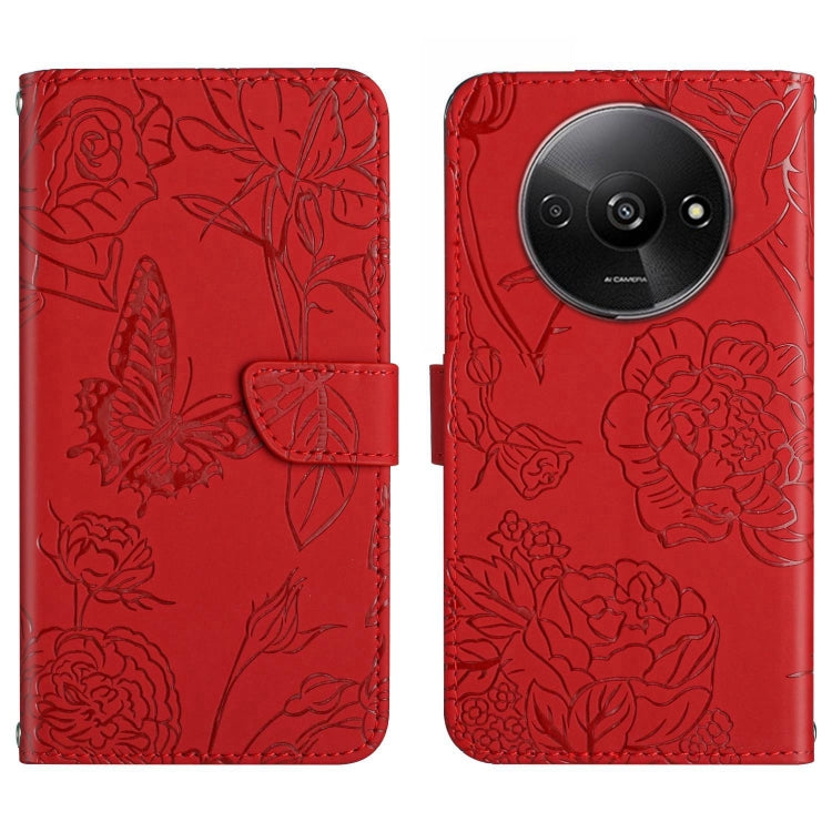 Skin Feel Butterfly Embossed Flip Leather Phone Case