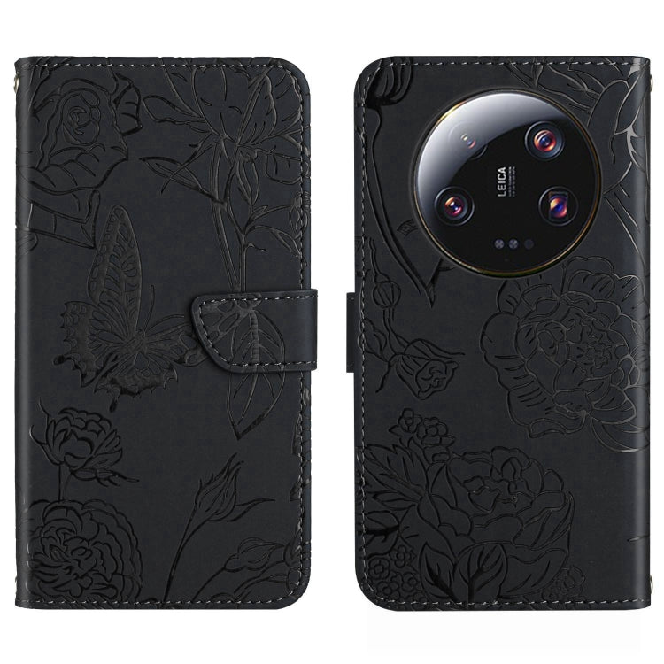 Skin Feel Butterfly Embossed Flip Leather Phone Case