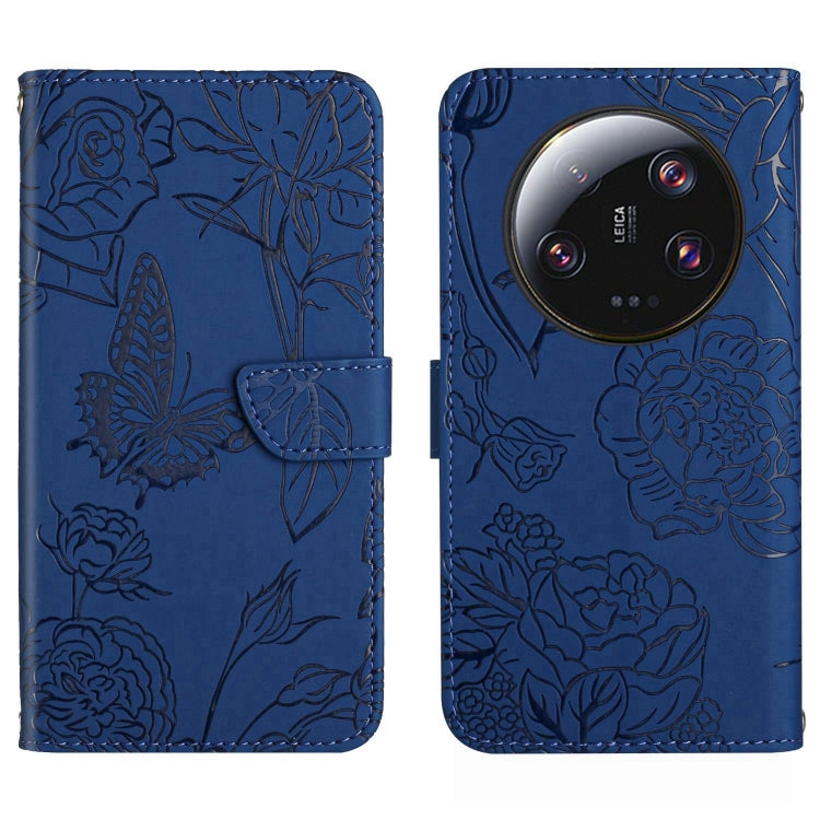 Skin Feel Butterfly Embossed Flip Leather Phone Case