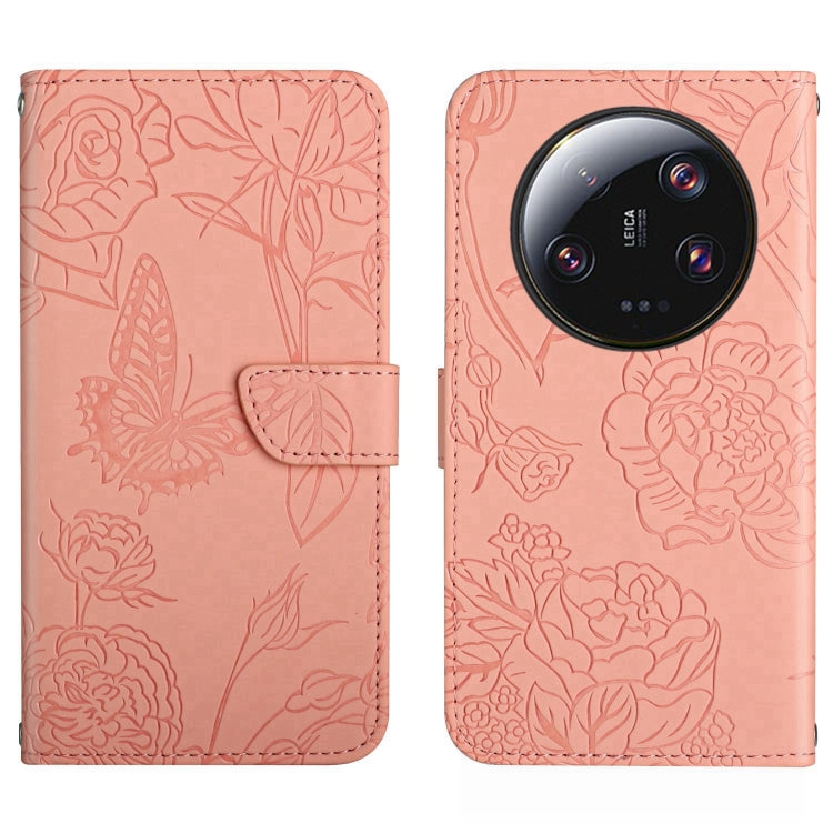 Skin Feel Butterfly Embossed Flip Leather Phone Case