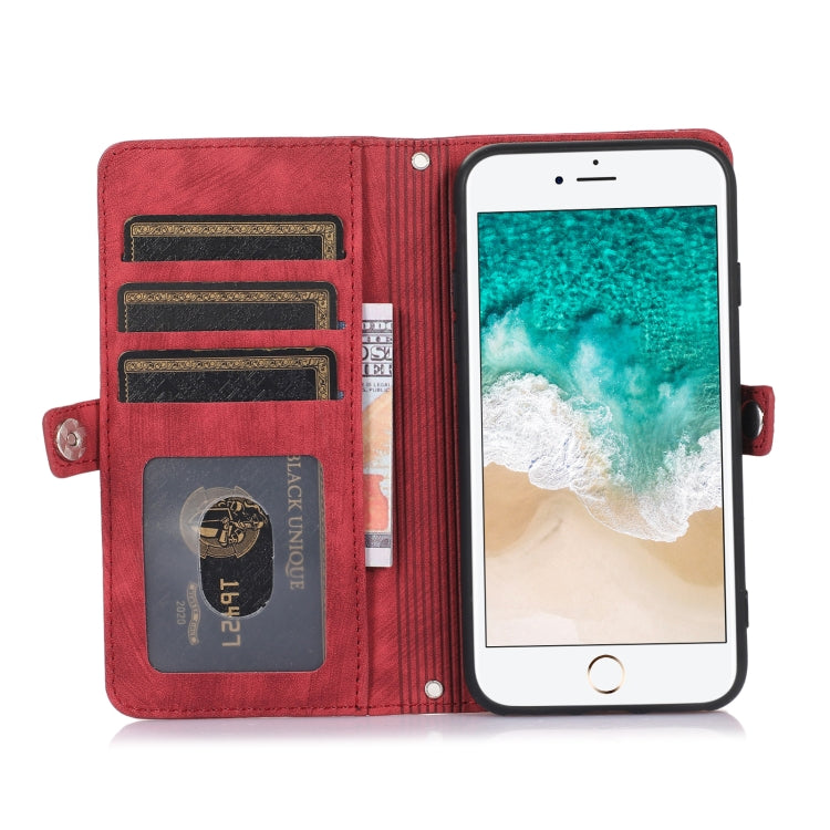 Zipper Card Slot Buckle Wallet Leather Phone Case, For iPhone 8 / 7 / SE 2020 2022, For iPhone XR, For iPhone 11, For iPhone 13 Pro