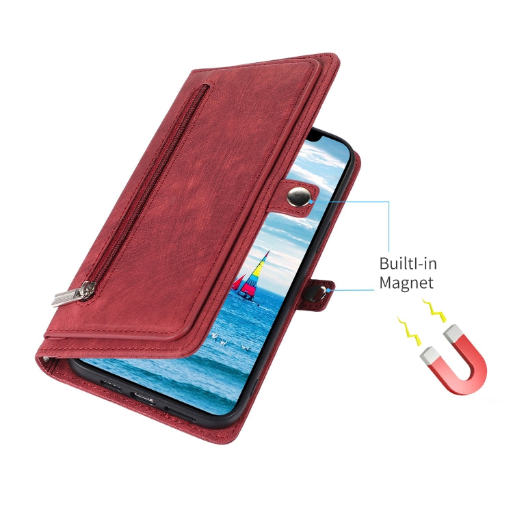 Zipper Card Slot Buckle Wallet Leather Phone Case, For iPhone 8 / 7 / SE 2020 2022, For iPhone XR, For iPhone 11, For iPhone 13 Pro