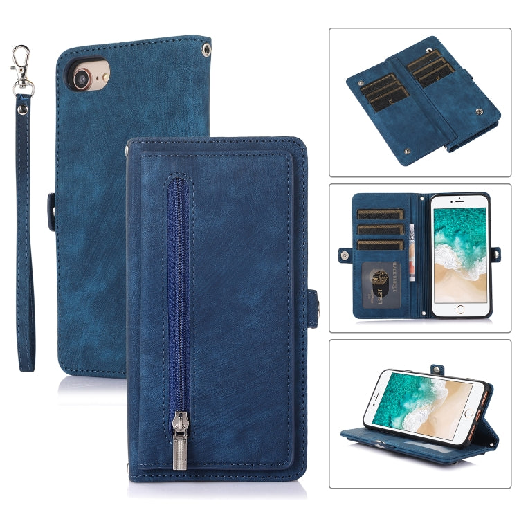 Zipper Card Slot Buckle Wallet Leather Phone Case, For iPhone 8 / 7 / SE 2020 2022, For iPhone XR, For iPhone 11, For iPhone 13 Pro