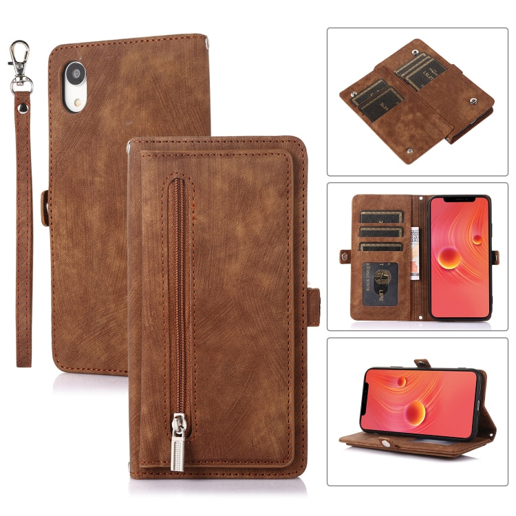 Zipper Card Slot Buckle Wallet Leather Phone Case, For iPhone 8 / 7 / SE 2020 2022, For iPhone XR, For iPhone 11, For iPhone 13 Pro