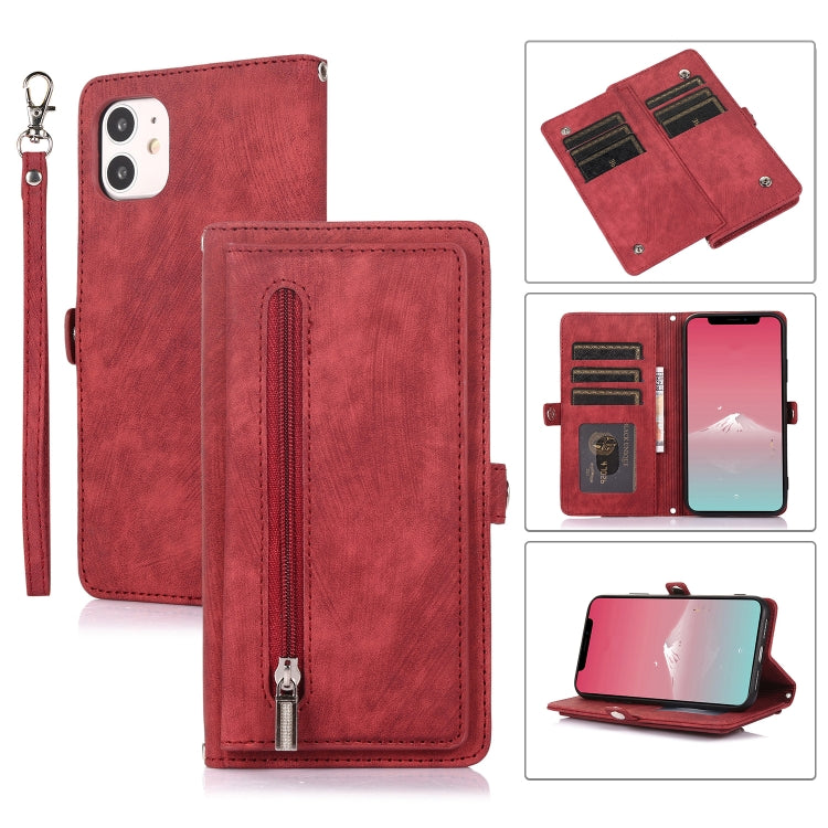 Zipper Card Slot Buckle Wallet Leather Phone Case, For iPhone 8 / 7 / SE 2020 2022, For iPhone XR, For iPhone 11, For iPhone 13 Pro