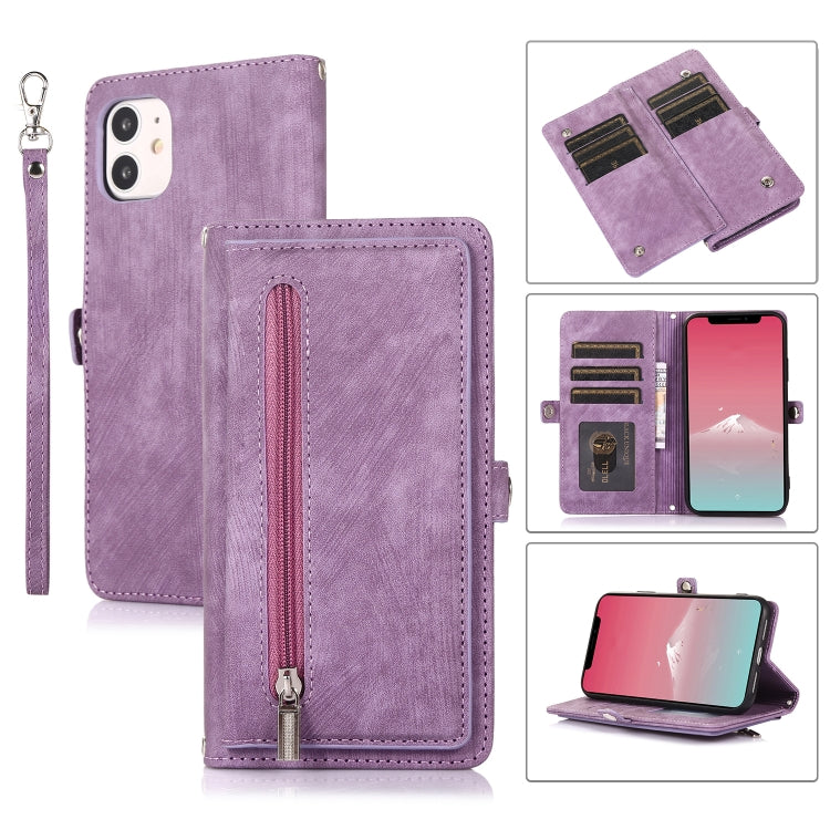 Zipper Card Slot Buckle Wallet Leather Phone Case, For iPhone 8 / 7 / SE 2020 2022, For iPhone XR, For iPhone 11, For iPhone 13 Pro