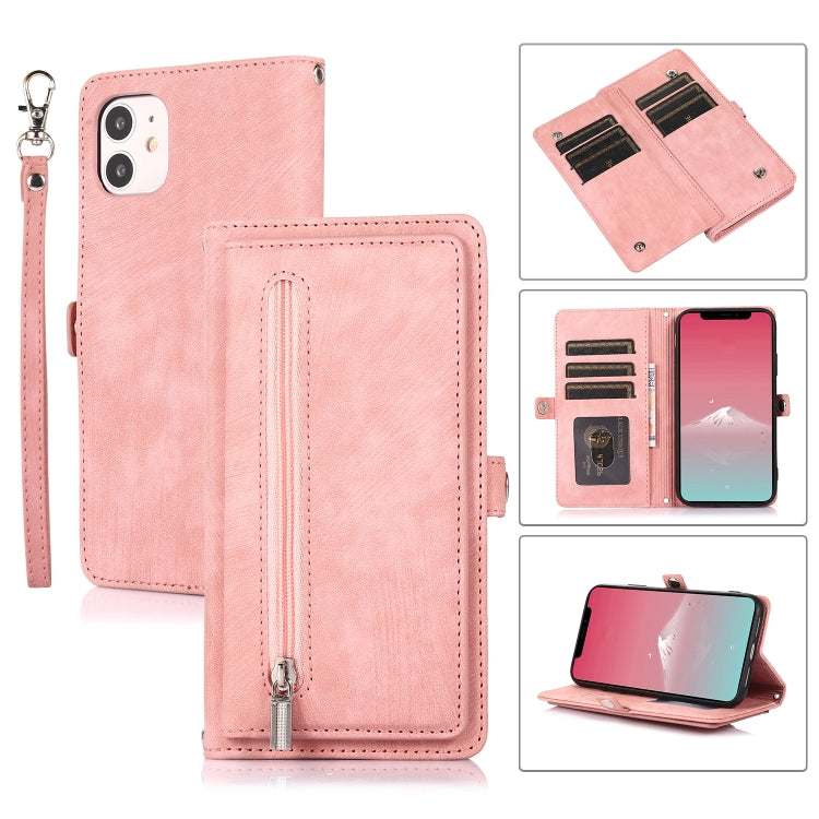 Zipper Card Slot Buckle Wallet Leather Phone Case, For iPhone 8 / 7 / SE 2020 2022, For iPhone XR, For iPhone 11, For iPhone 13 Pro
