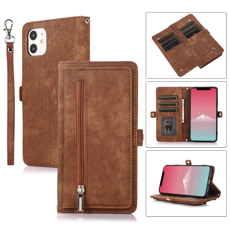 Zipper Card Slot Buckle Wallet Leather Phone Case, For iPhone 8 / 7 / SE 2020 2022, For iPhone XR, For iPhone 11, For iPhone 13 Pro