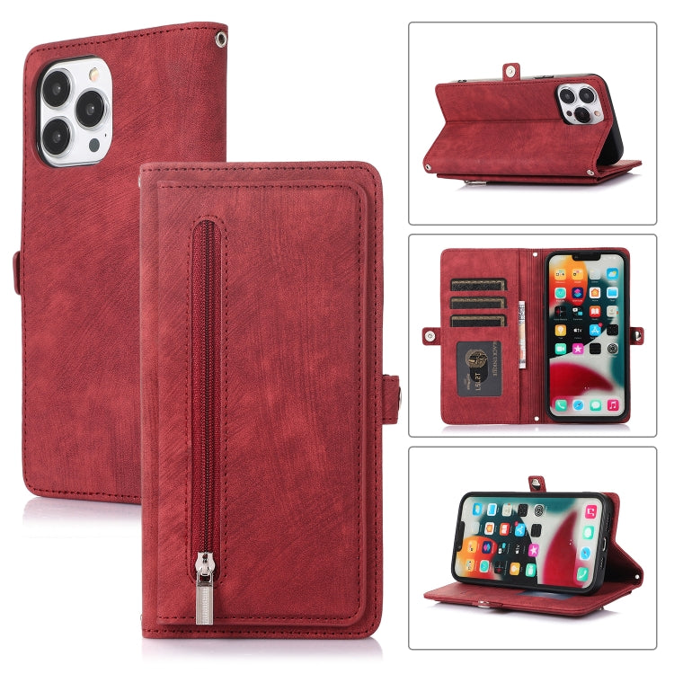 Zipper Card Slot Buckle Wallet Leather Phone Case, For iPhone 8 / 7 / SE 2020 2022, For iPhone XR, For iPhone 11, For iPhone 13 Pro