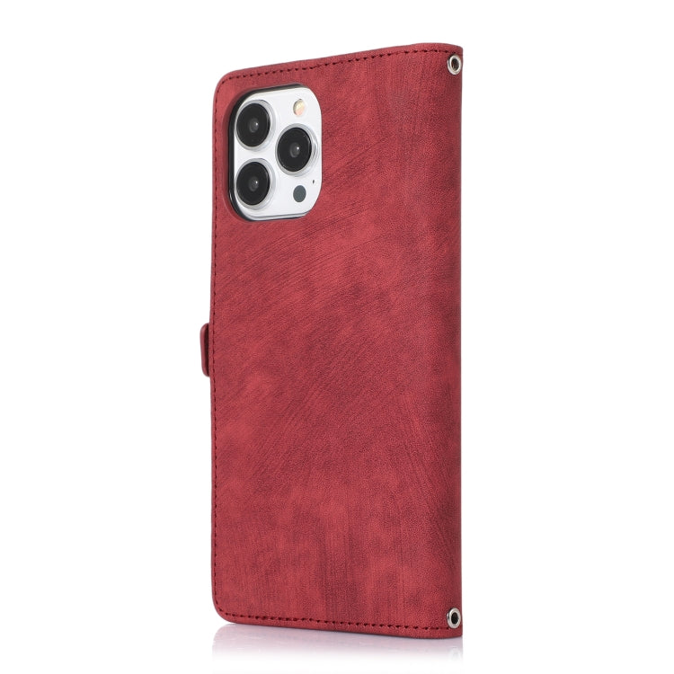 Zipper Card Slot Buckle Wallet Leather Phone Case, For iPhone 13 Pro Max