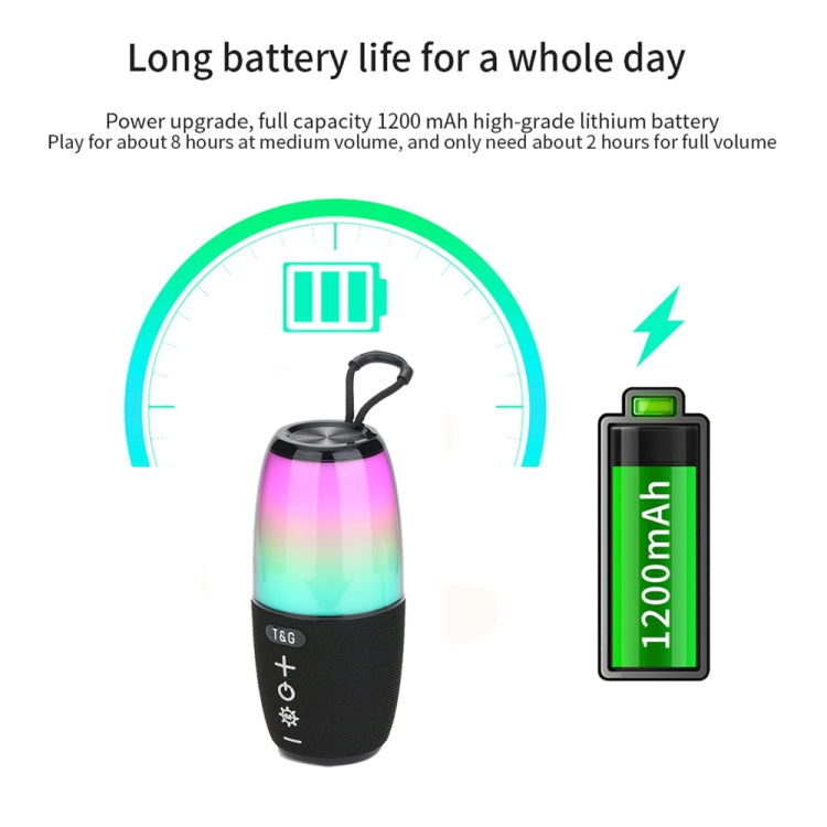 T&G TG644 5W High Power RGB Light Portable Bluetooth Speaker, TG644