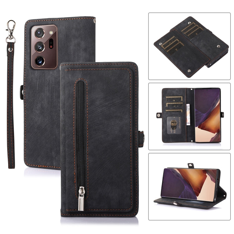 Zipper Card Slot Buckle Wallet Leather Phone Case, For Samsung Galaxy Note20 Ultra, For Samsung Galaxy S10, For Samsung Galaxy S20+, For Samsung Galaxy S21