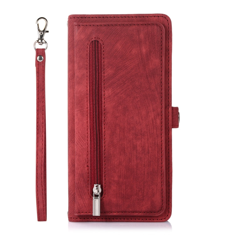 Zipper Card Slot Buckle Wallet Leather Phone Case, For Samsung Galaxy S21+