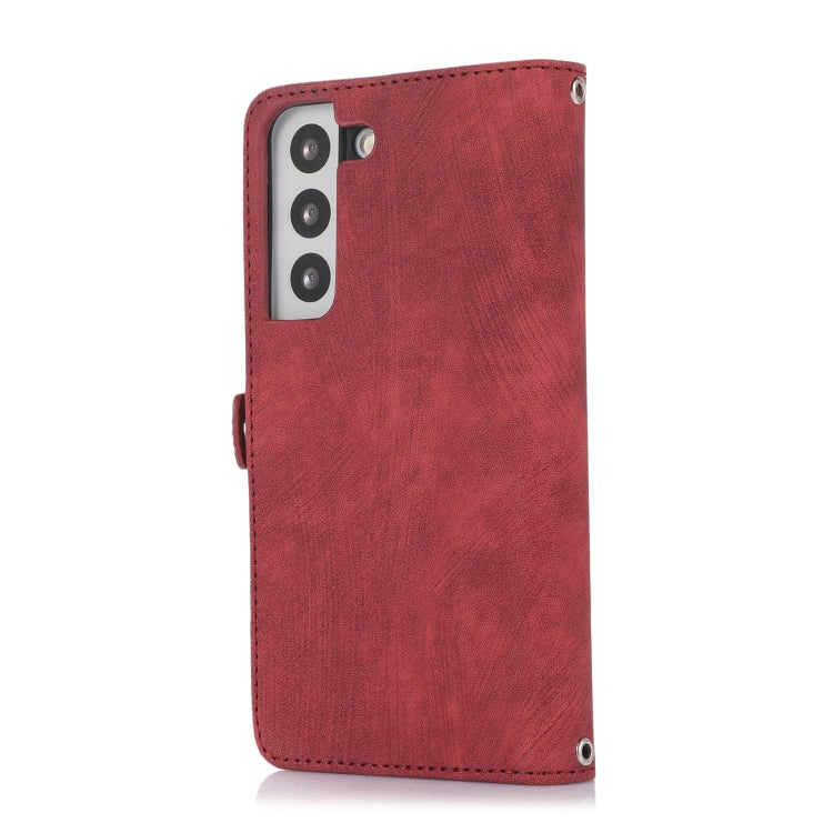 Zipper Card Slot Buckle Wallet Leather Phone Case, For Samsung Galaxy S21+