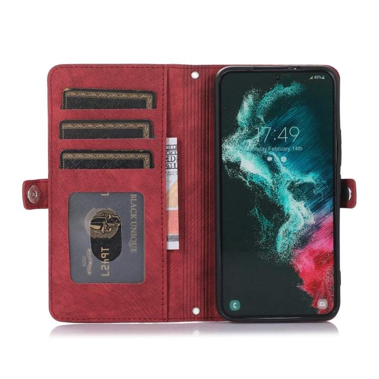 Zipper Card Slot Buckle Wallet Leather Phone Case, For Samsung Galaxy S21+