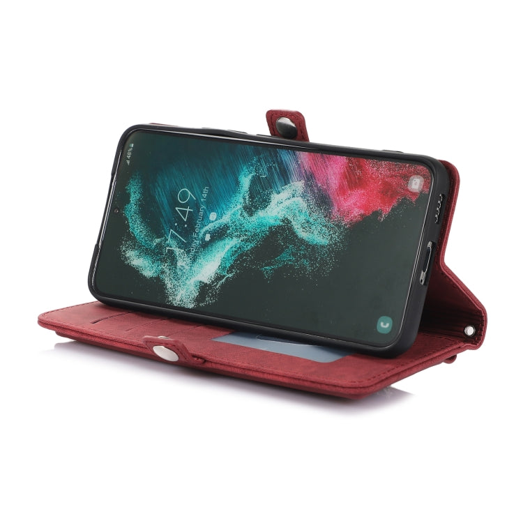 Zipper Card Slot Buckle Wallet Leather Phone Case, For Samsung Galaxy S21+