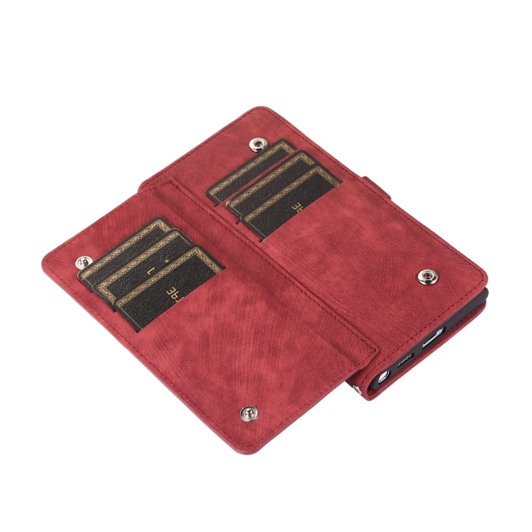 Zipper Card Slot Buckle Wallet Leather Phone Case, For Samsung Galaxy S21+