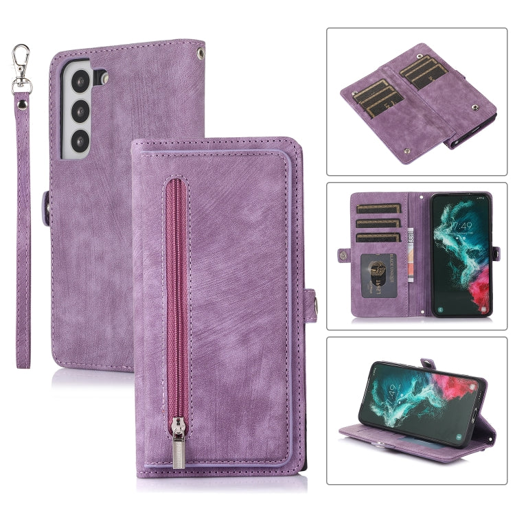 Zipper Card Slot Buckle Wallet Leather Phone Case, For Samsung Galaxy S21+