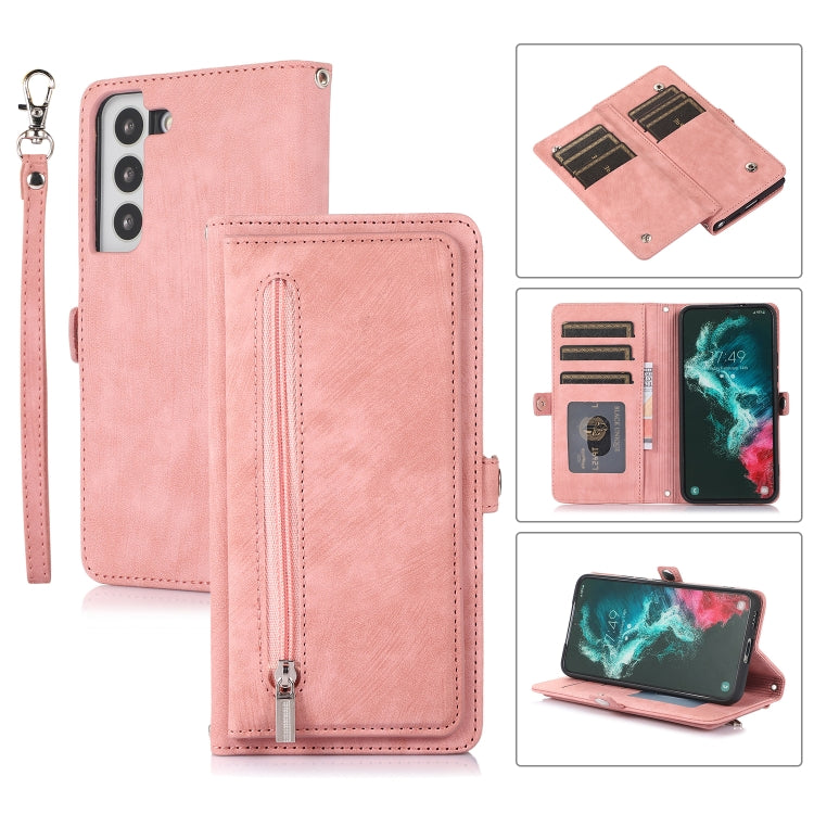 Zipper Card Slot Buckle Wallet Leather Phone Case, For Samsung Galaxy S21+