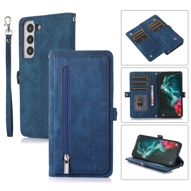 Zipper Card Slot Buckle Wallet Leather Phone Case, For Samsung Galaxy S21+