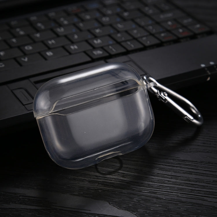 Transparent TPU Soft Earphone Protective Case with Hook, For AirPods Pro TPU