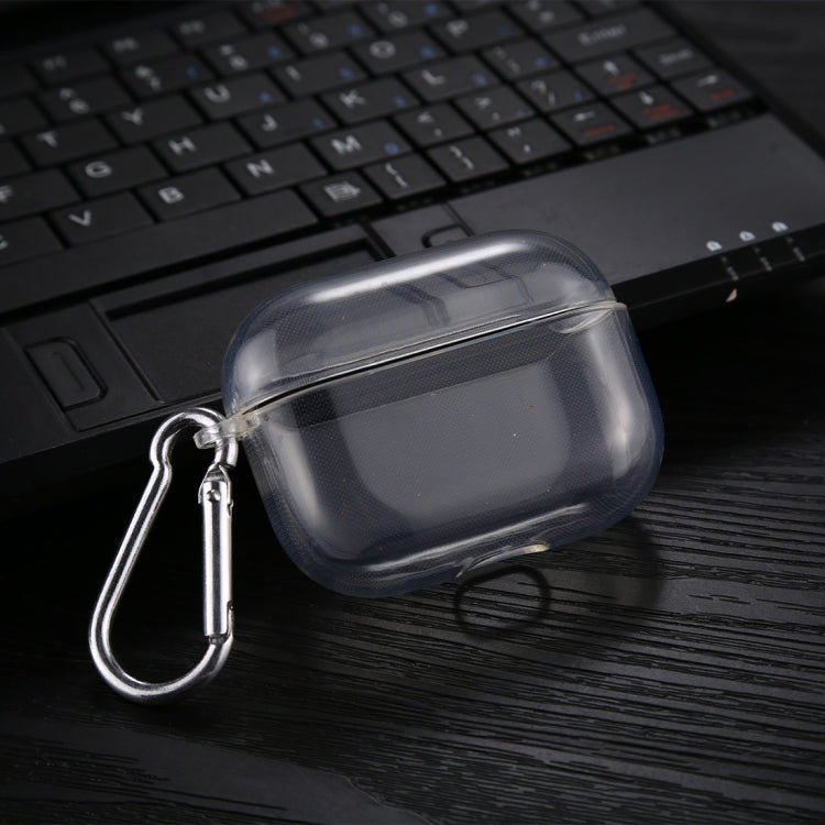 Transparent TPU Soft Earphone Protective Case with Hook, For AirPods Pro TPU