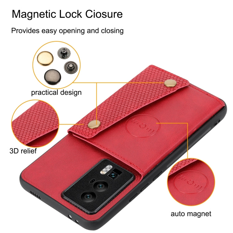 Double Buckle Magnetic PU+TPU Phone Case, For Xiaomi Redmi K60 / K60 Pro, For Xiaomi Poco X5 / Redmi Note 12 5G Global, For Xiaomi Poco X5 Pro / Redmi Note 12 Pro Speed