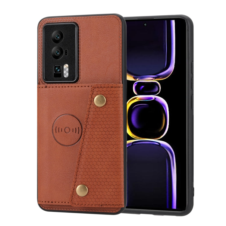 Double Buckle Magnetic PU+TPU Phone Case, For Xiaomi Redmi K60 / K60 Pro, For Xiaomi Poco X5 / Redmi Note 12 5G Global, For Xiaomi Poco X5 Pro / Redmi Note 12 Pro Speed