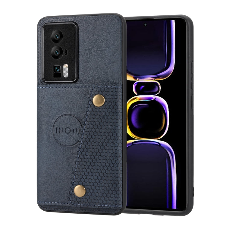 Double Buckle Magnetic PU+TPU Phone Case, For Xiaomi Redmi K60 / K60 Pro, For Xiaomi Poco X5 / Redmi Note 12 5G Global, For Xiaomi Poco X5 Pro / Redmi Note 12 Pro Speed