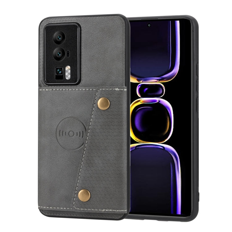 Double Buckle Magnetic PU+TPU Phone Case, For Xiaomi Redmi K60 / K60 Pro, For Xiaomi Poco X5 / Redmi Note 12 5G Global, For Xiaomi Poco X5 Pro / Redmi Note 12 Pro Speed