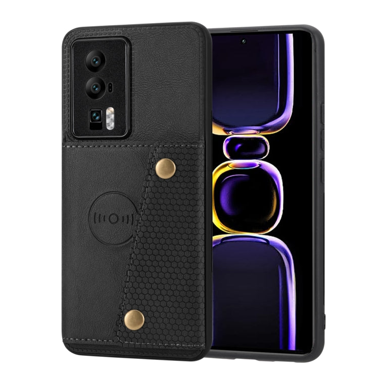 Double Buckle Magnetic PU+TPU Phone Case, For Xiaomi Redmi K60 / K60 Pro, For Xiaomi Poco X5 / Redmi Note 12 5G Global, For Xiaomi Poco X5 Pro / Redmi Note 12 Pro Speed