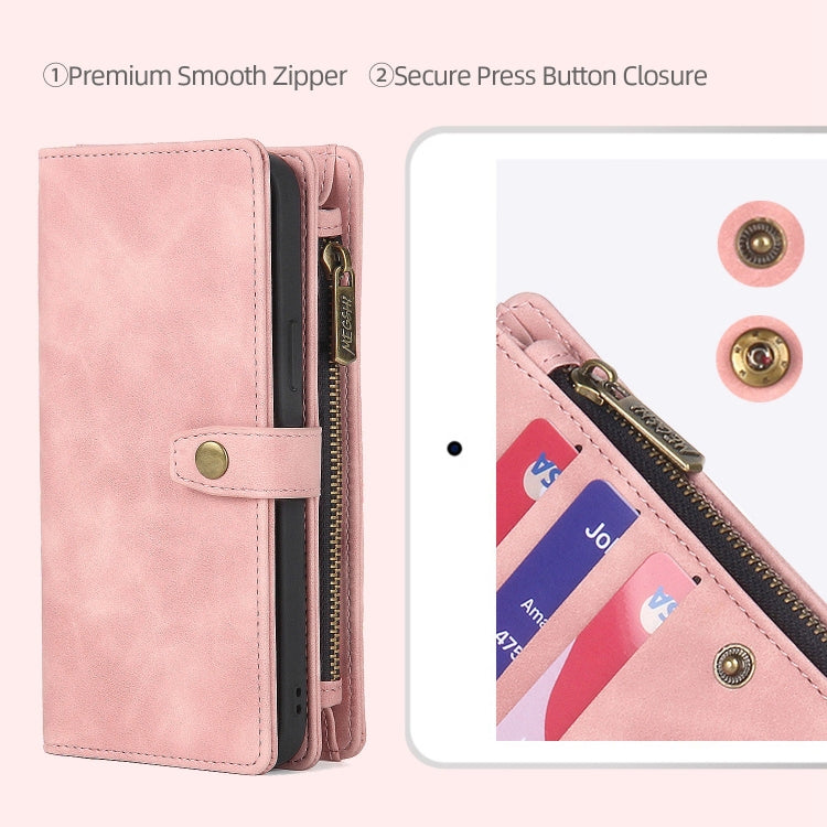 Étui portefeuille en cuir avec fermeture éclair et fermeture magnétique, détachable, pour Samsung Galaxy A72 4G/5G et Samsung Galaxy A73 5G